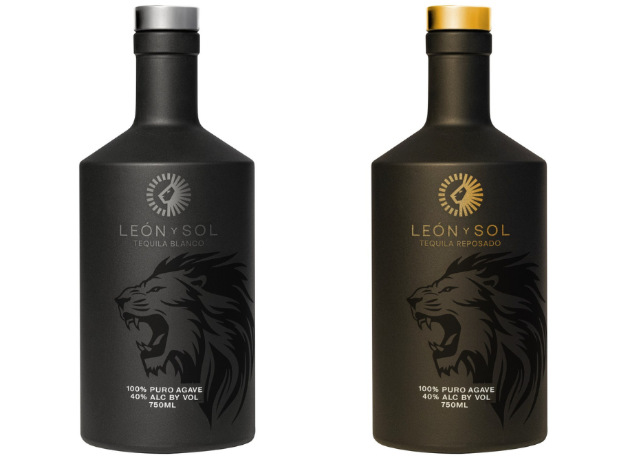 Bottles of León Y Sol blanco and reposado tequilas