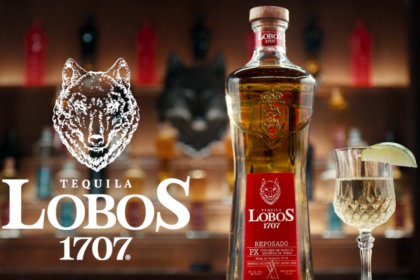 Bottle of Lobos 1707 reposado tequila