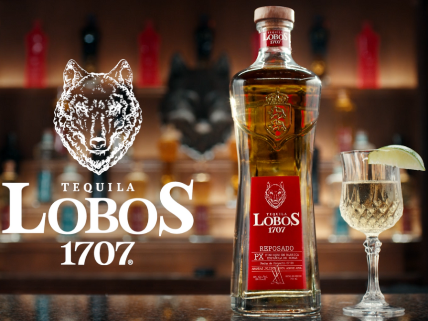 Bottle of Lobos 1707 reposado tequila