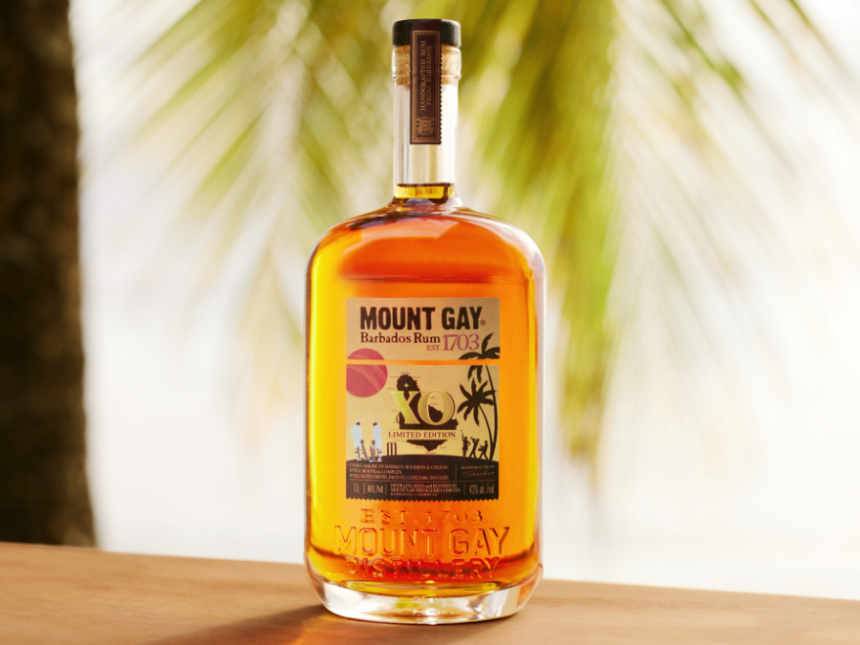 Bottle of Mount Gay rum