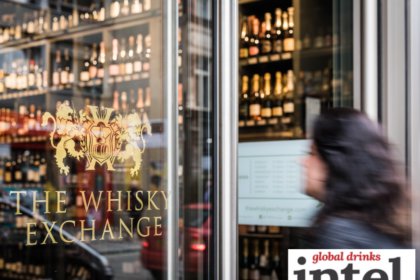 Logo of The Whisky Exchange on a door into one of its retail outlets
