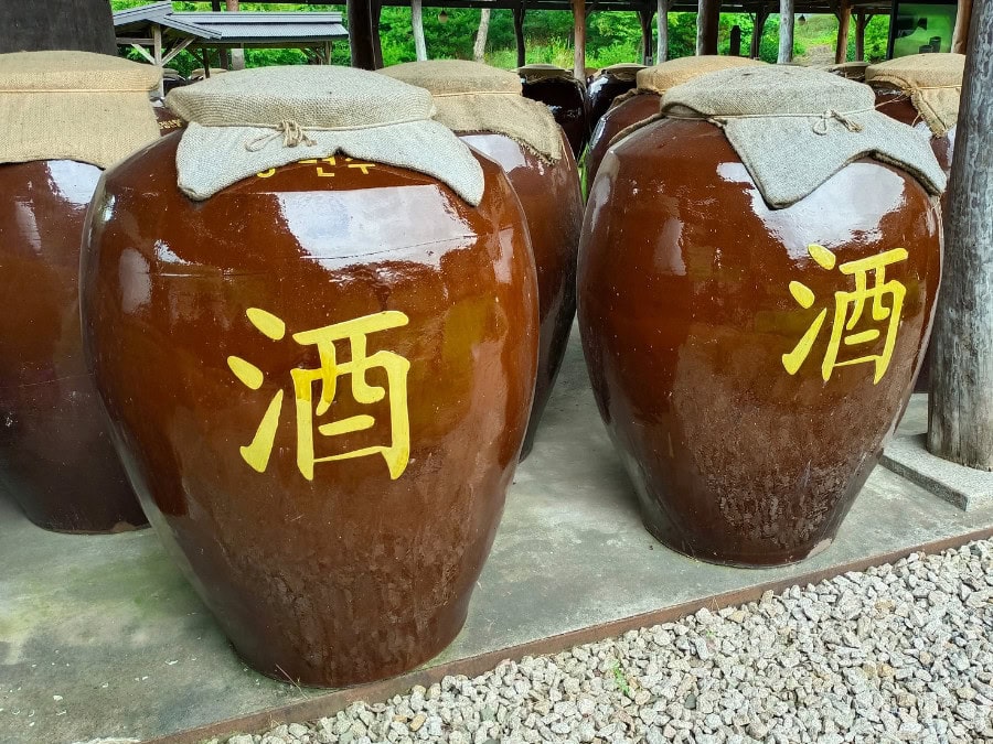 Storage pots at Baesangmyun Brewery in Seoul
