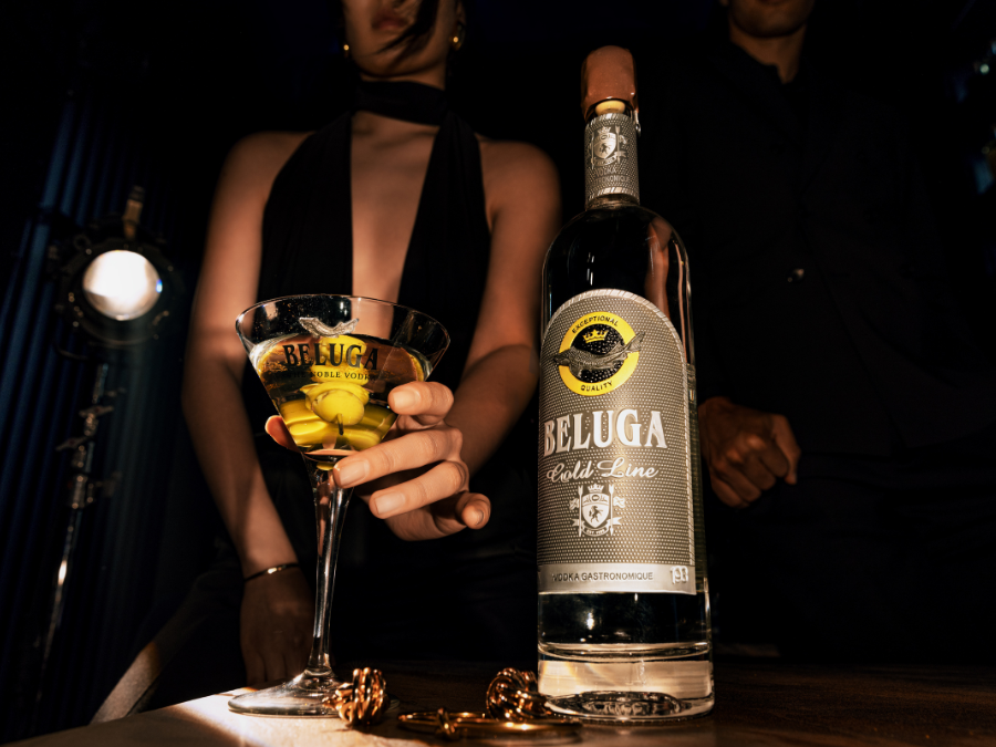Bottle of Beluga vodka