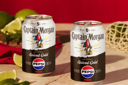 Two cans of Captain Morgan Original Spiced Gold mixed with Pepsi Max