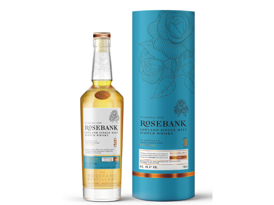 Bottle of and box for Rosebank Remarkable Casks Collection GTR release