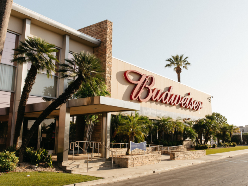 Front of Anheuser-Busch brewery in Los Angeles