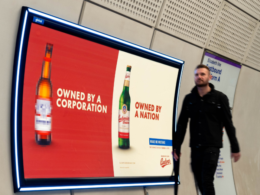 Out-of-home advert for Budweiser Budvar