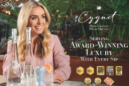 Katherine Jenkins OBE with the Cygnet Gin range