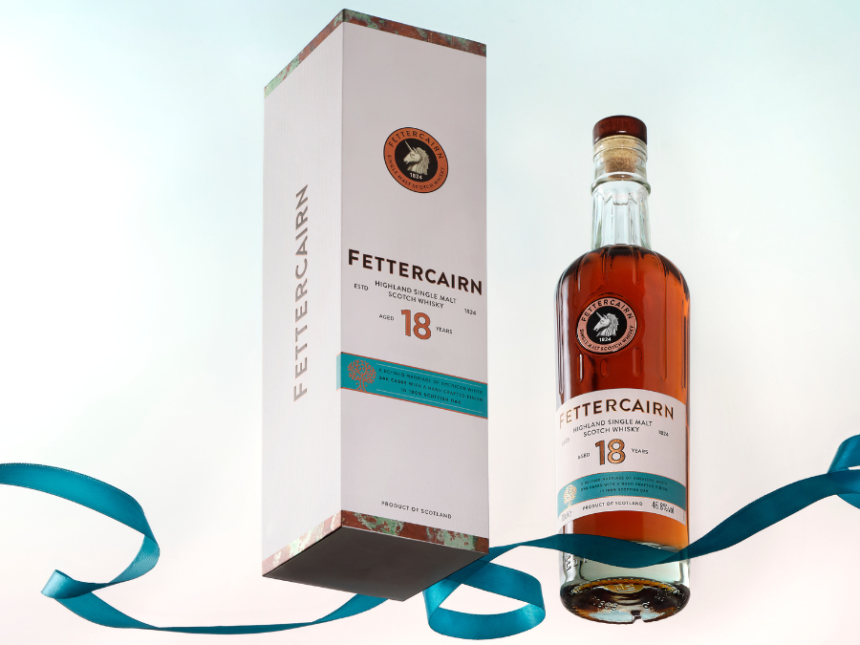 Bottle of and box for Fettercairn 18 Year Old 2024 edition