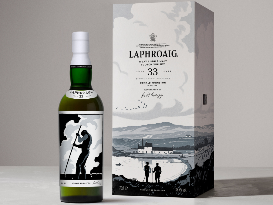 Bottle of and box for Laphroaig Strong Characters 2024 release