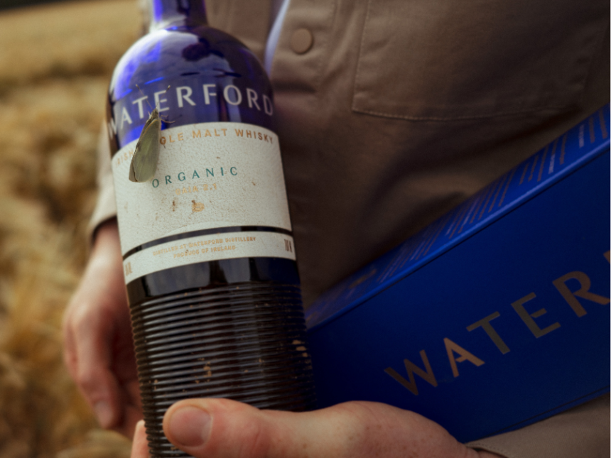 Bottle of Waterford Organic Irish Whiskey