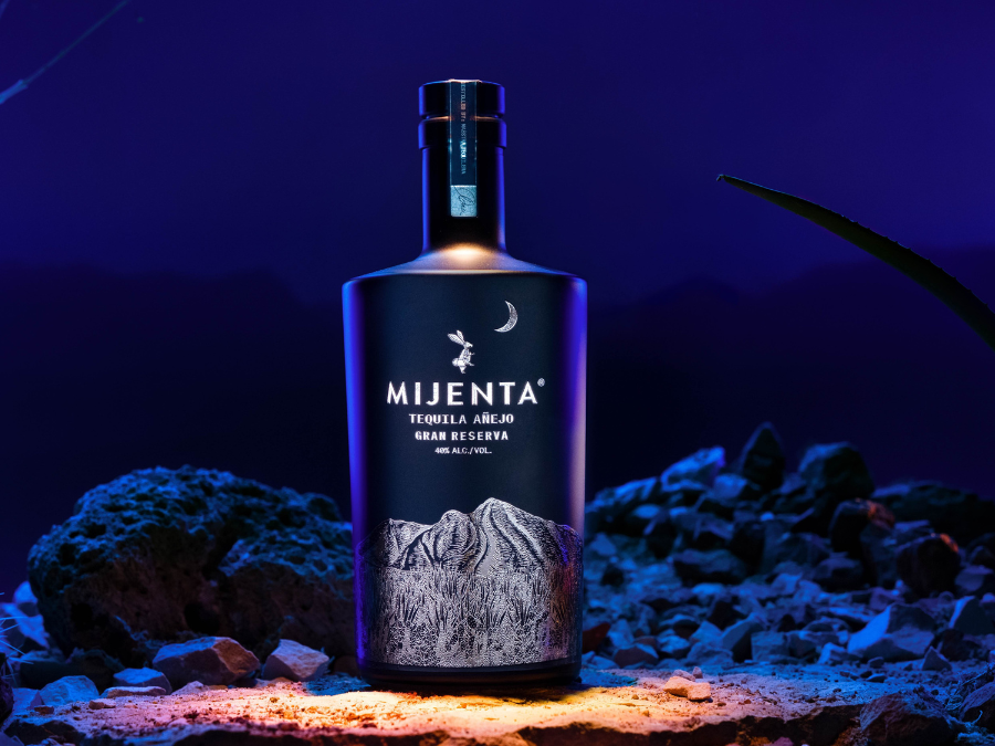 Bottle of Mijenta anejo tequila