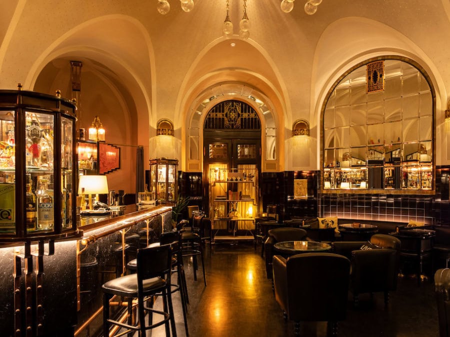 Interior of The American Bar in Prague