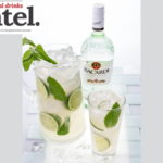 Bottle of Bacardi rum with a long serve