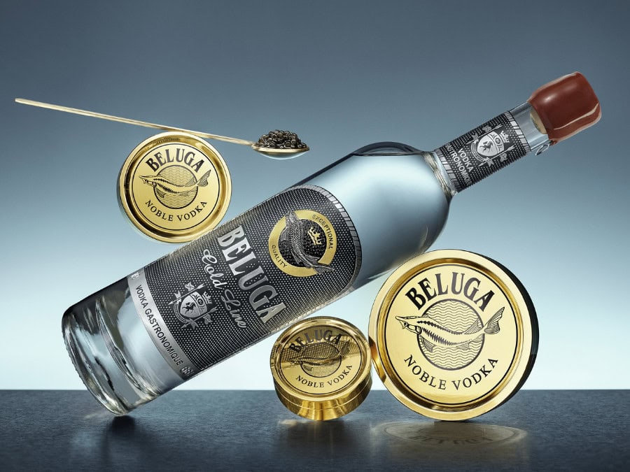 Bottle of Beluga Gold Line Vodka