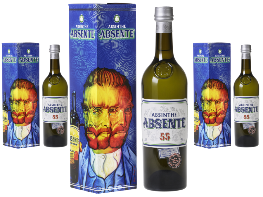Bottle of and box for Domaines et Distilleries de Provence's Absente absinthe