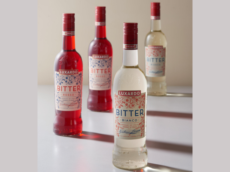 Bottles of Luxardo Bitter Bianco and Bitter Rosso