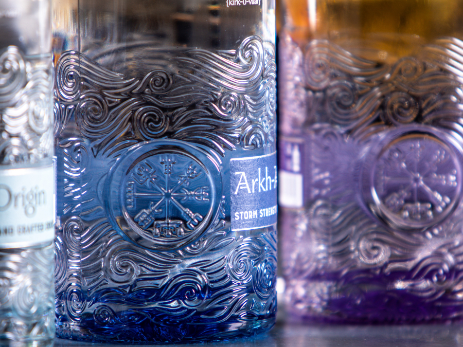 Close-up of a bottle produced by Stoelzle Glass Group