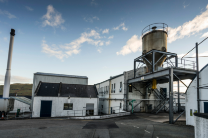 Exterior of Talisker distillery on the Isle of Skye