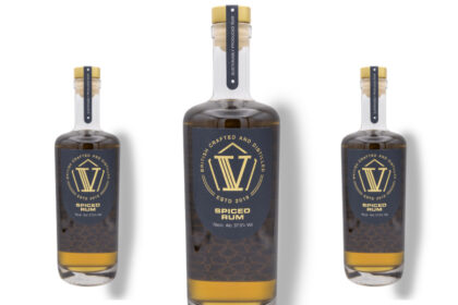 Bottle of V Rum's V Spiced rum