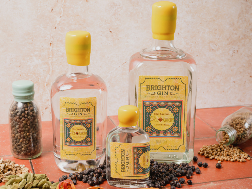 Bottles of Brighton Spirits Co's Spice Circuit Gin