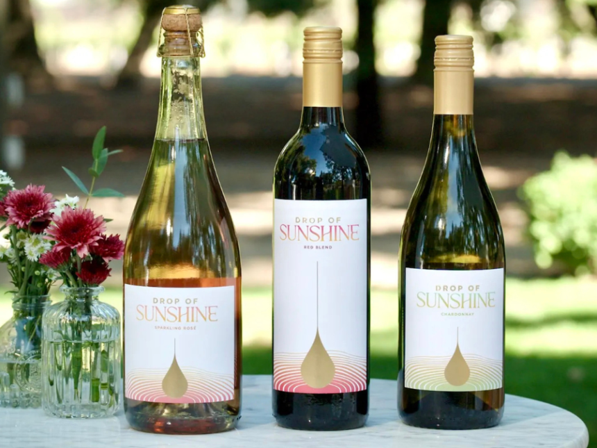 Three varietals in the Drop of Sunshine wine portfolio