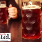 Two steins of beer in a bar in Germany