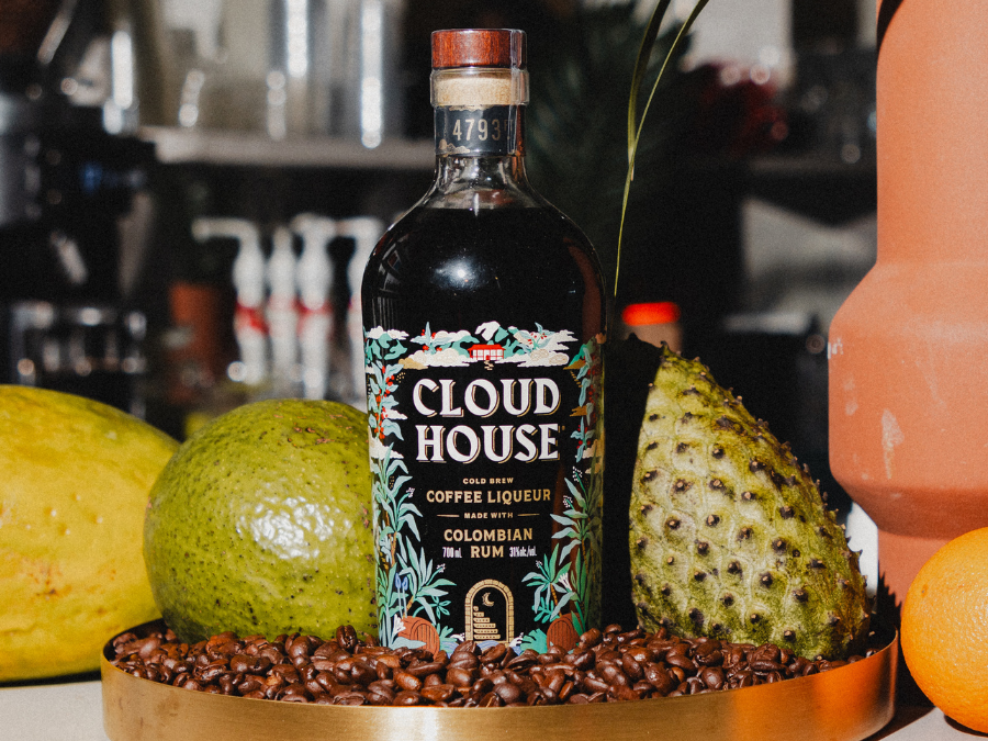 Bottle of Cloud House rum-based coffee liqueur