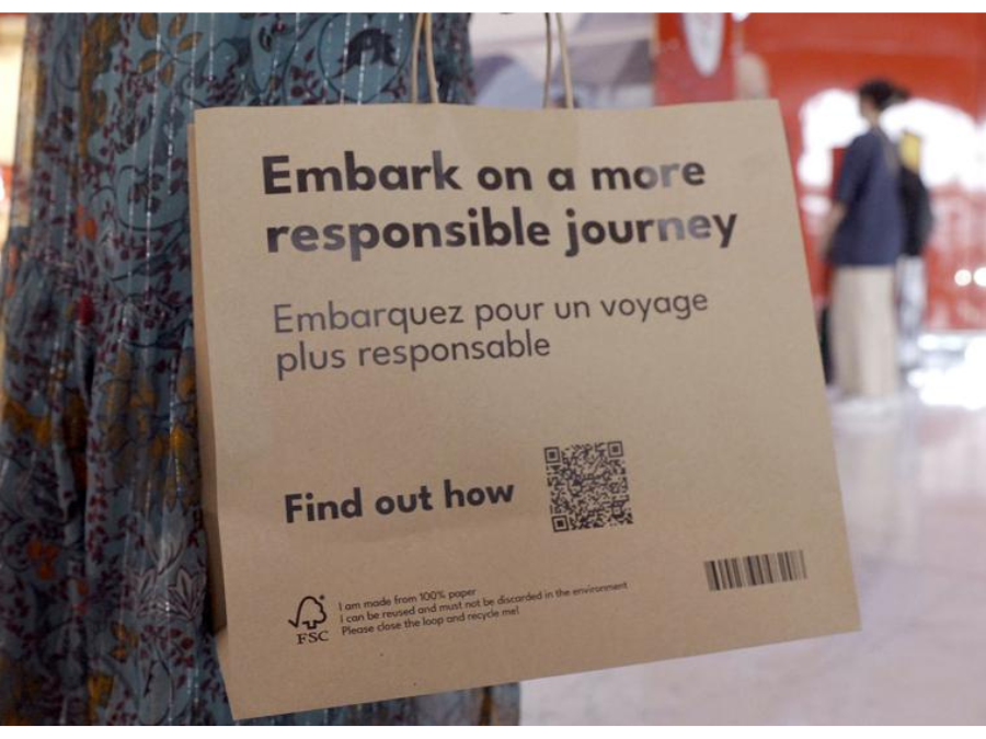A paper shopping bag