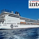An MSC Cruise ship at sea