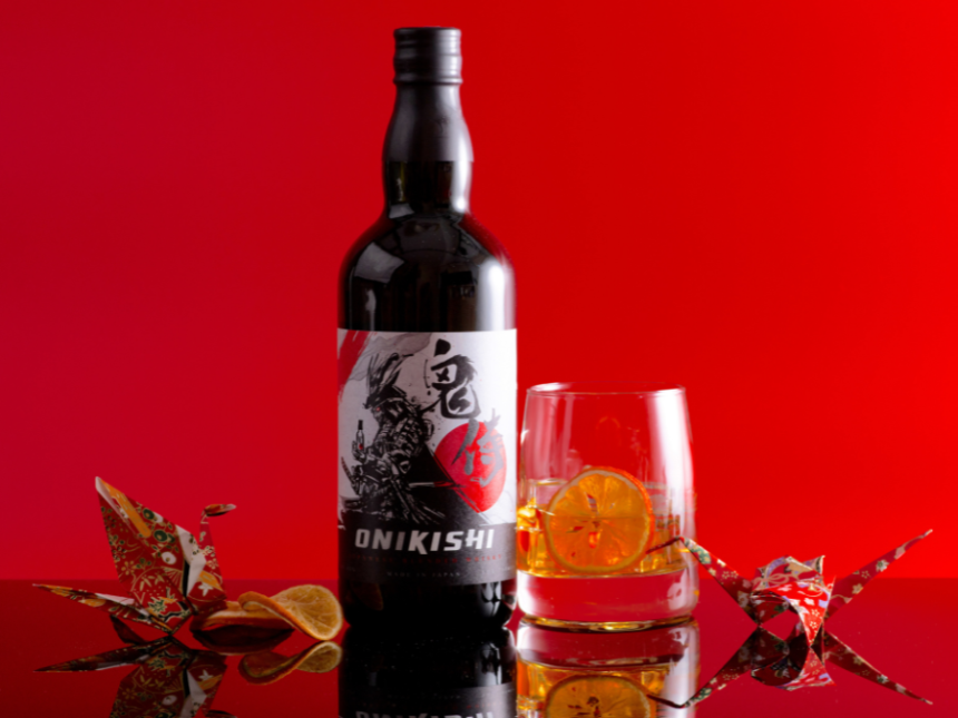 Bottle of Onikishi Japanese whisky