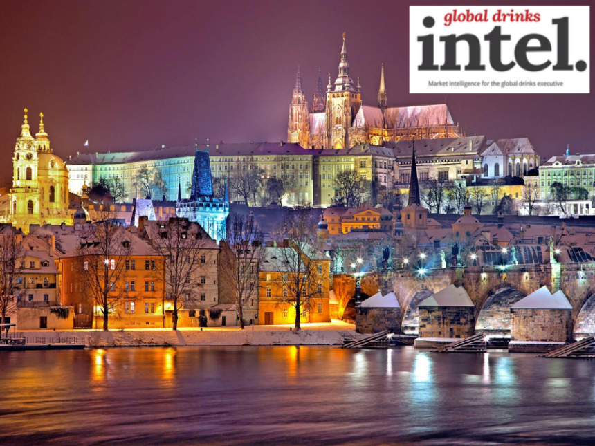 Prague skyline at night