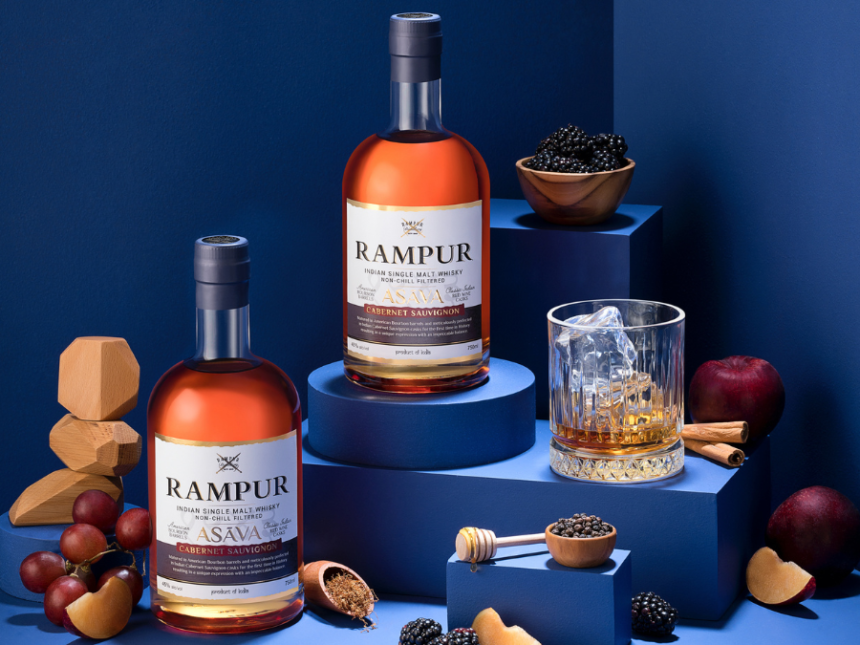 Two bottles of Rampur Asava Indian Single Malt Whisky