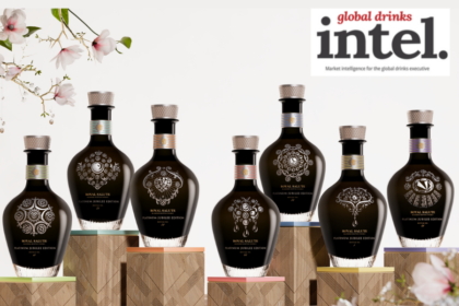The seven bottles in the Royal Salute Platinum Jubilee Collection