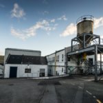 Exterior of Talisker distillery on the Isle of Skye