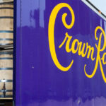 Crown Royal-branded truck containing barrels