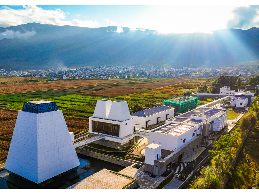 Aerial view of Diageo's YunTuo Distillery