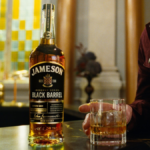 Bottle of Jameson Black Barrel on a bar top