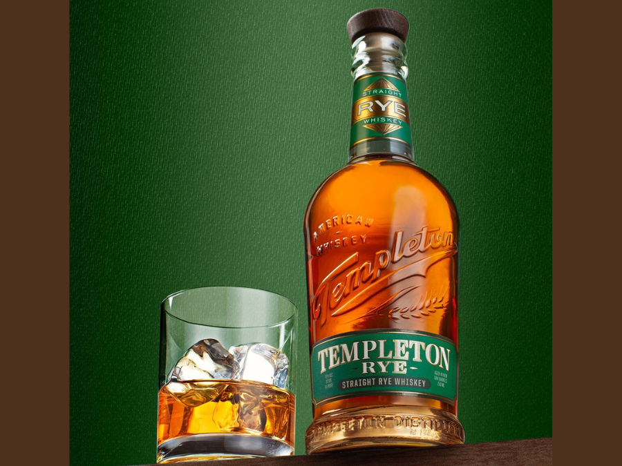 Bottle of Templeton Straight Rye Whiskey