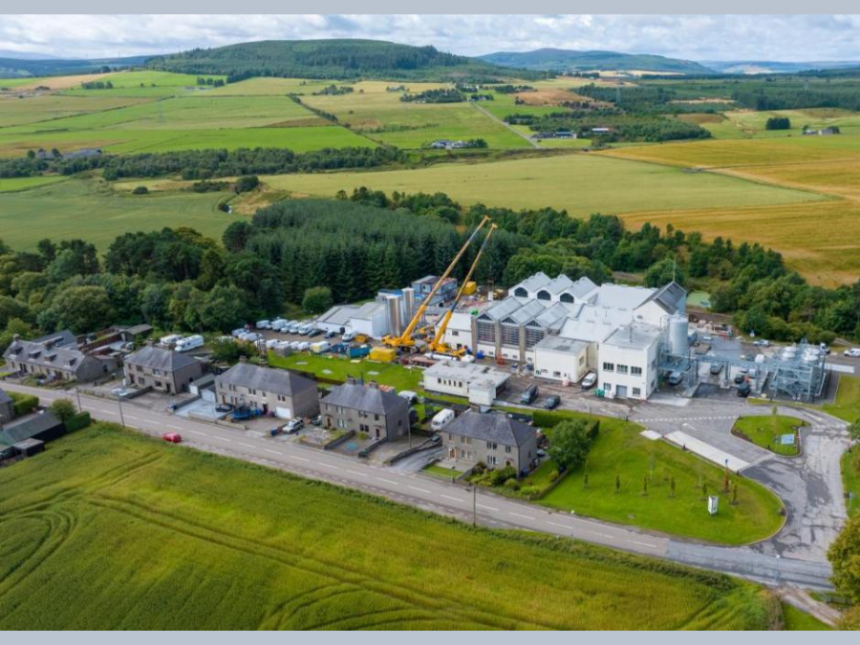 Aerial view of one of Bacardi's scotch whisky distilleries