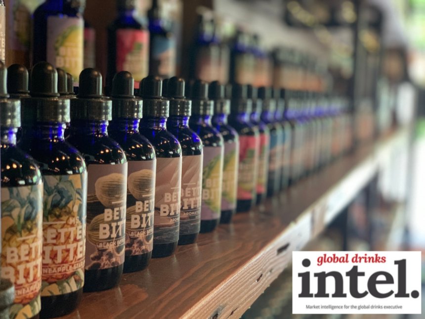 Range of flavours from Ms Better's bitters brand on a shelf