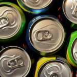 View from above of drinks cans