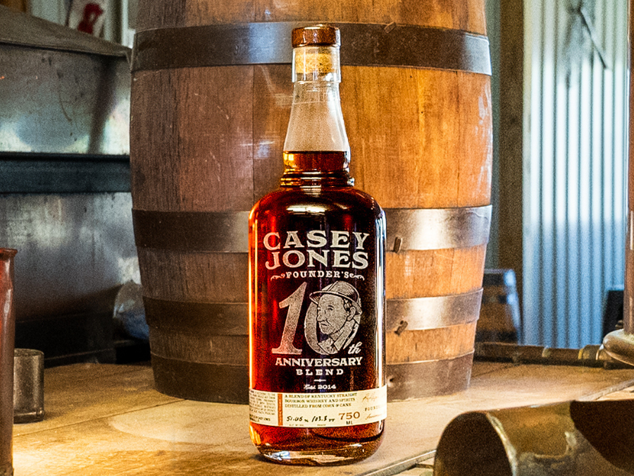 Bottle of Casey Jones Distillery Founder's 10th Anniversary Blend