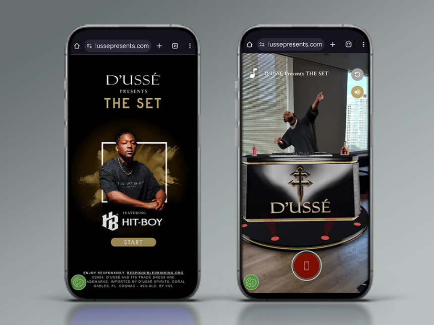 Screengrabs from the D’Ussé AR activation