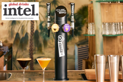 De Kuyper branded premix cocktail font on a bar