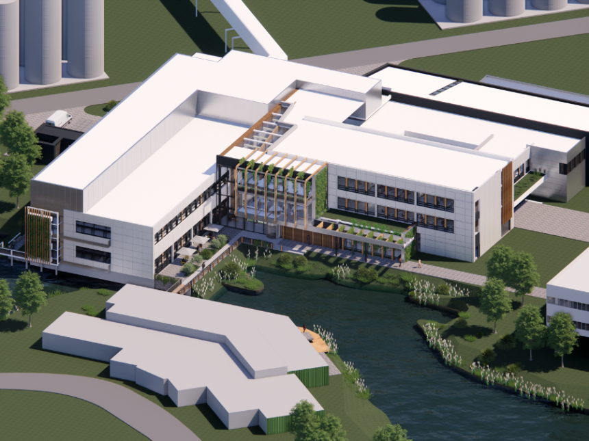 Mock-up of completed R&D Centre for Heineken in Zoeterwoude