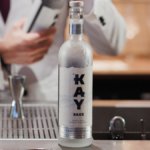 Bottle of Kay Sake on a bar