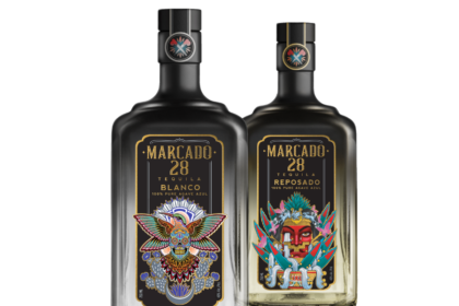 One bottle each of Marcado 28 blanco and reposado tequila