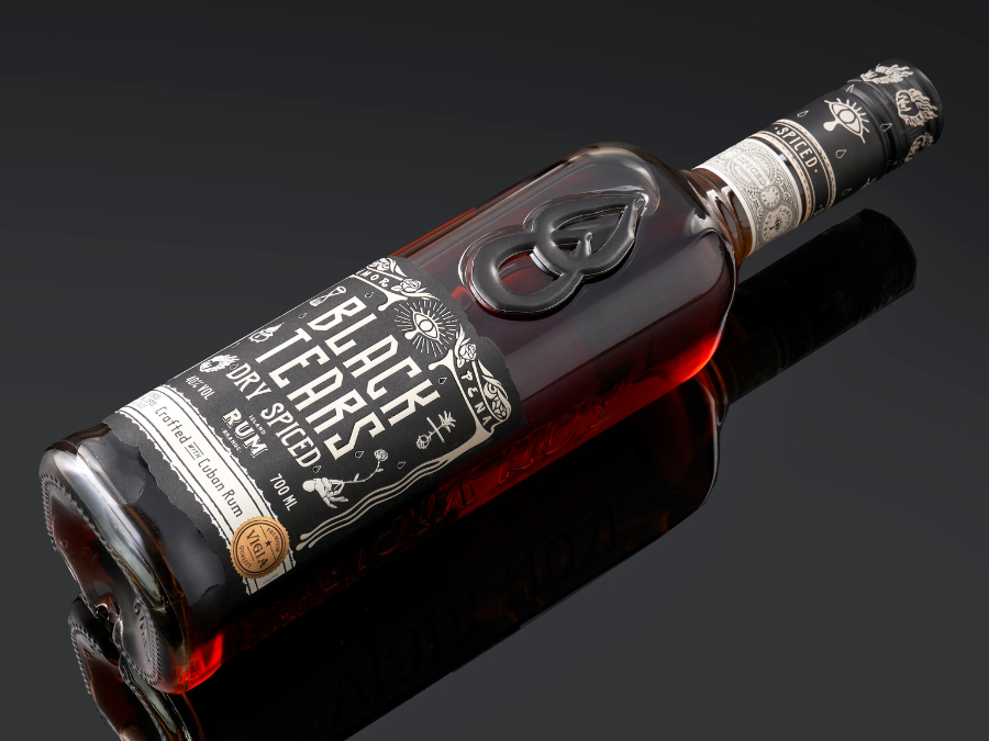 Bottle of Black Tears Spiced Rum
