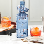 Wrapped bottle of Hayman's Gin with a negroni serve